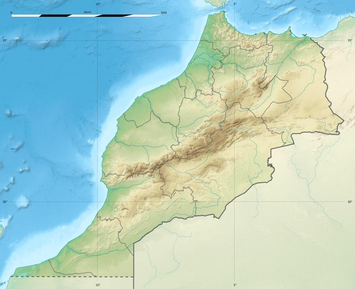 Topografische kaart van Marokko